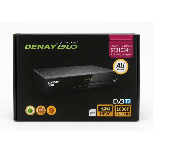 گیرنده دیجیتال DVB-T دنای مدل STB-1034H همراه کابل AV