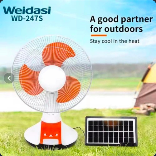 پنکه شارژی ویداسی مدل WD-247s با پنل خورشیدی