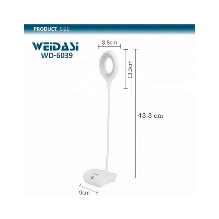 چراغ مطالعه ویداسی مدل WD6039 لمسی و شارژی